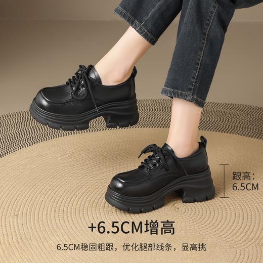ZHR则则厚底增高单鞋英伦小皮鞋2026新款气质百搭洋气乐福鞋女鞋 商品图3