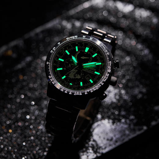 西铁城/CITIZEN不锈钢覆GIP光动能万年历 电波男表BY3005-56E 商品图7