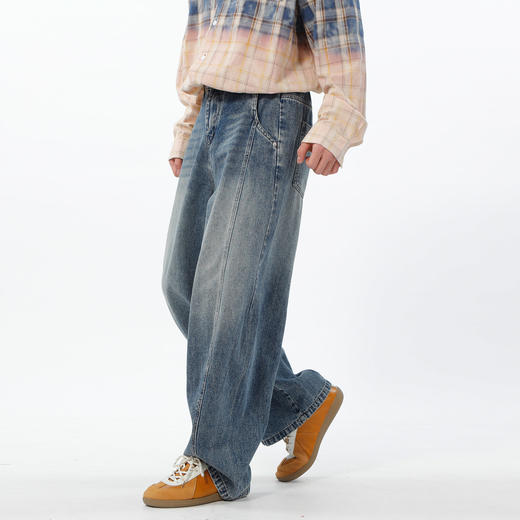 做旧水洗开门襟半松紧牛仔裤-纪念日百货门店同款169265645 商品图2