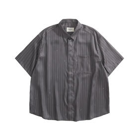 中性款提花短袖衬衫hu024