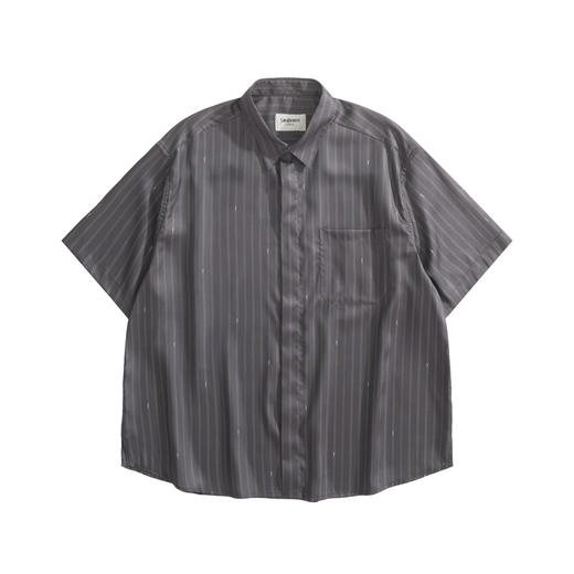 中性款提花短袖衬衫hu024 商品图0