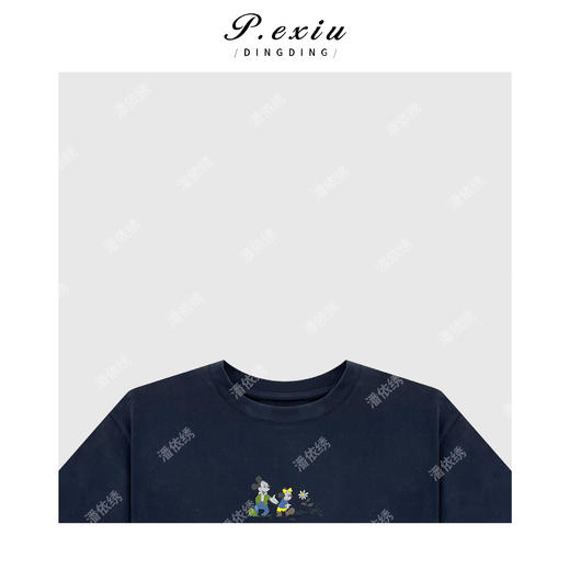 04-1潘依绣丁丁宠粉卡通图案撞色圆领短袖T恤 Q4597 商品图2