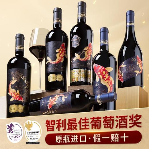 傲鱼智利原装原瓶进口红酒干红葡萄酒水果酒整箱 商品图0