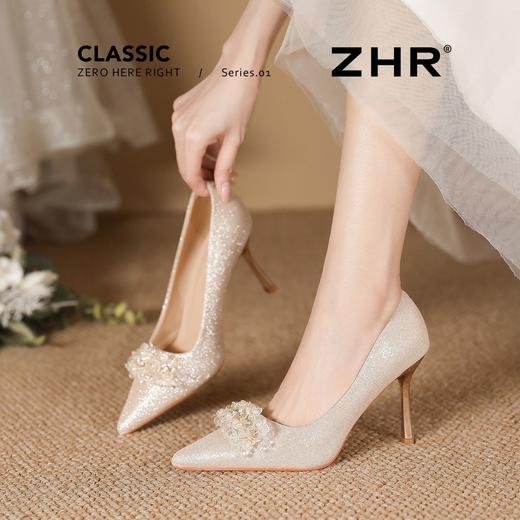 ZHR则则尖头法式高跟鞋2026新款气质百搭婚鞋伴娘鞋细跟单鞋女鞋 商品图1