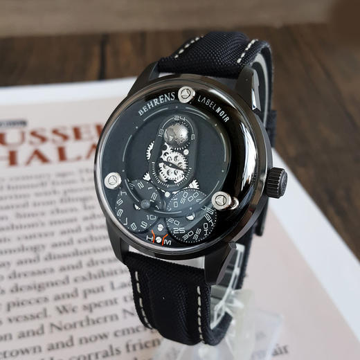 【95新】BEHRENS 贝伦斯BHR020自动机械机芯24小时显示；模拟地月系统的公转与自转42MM（男款）创想家系列黑钢250126JJ02 商品图2