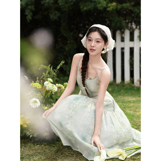 鹿向南「只此青绿」杏色长袖针织衫女春季宽松短款镂空开衫上衣 商品图3