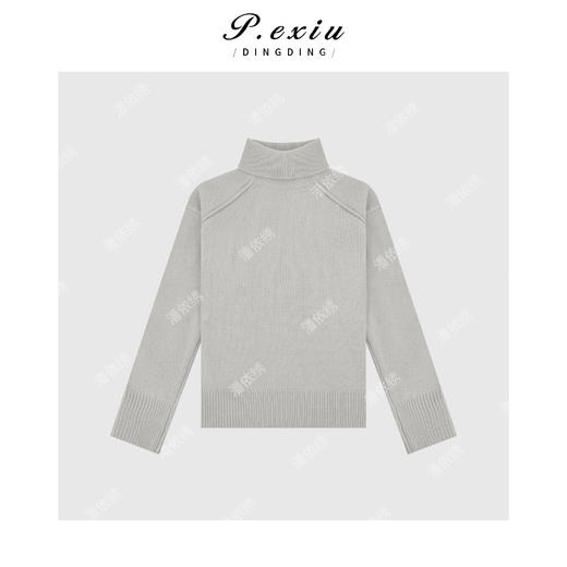 A008潘依绣丁丁宠粉100羊-毛 设计师款夹廓高领毛衣 Q12002 商品图0