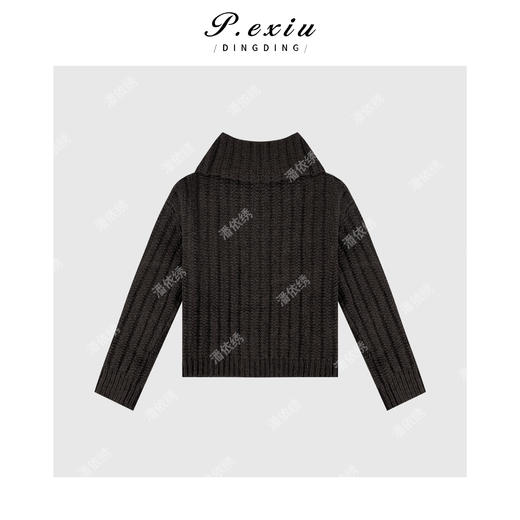 A008潘依绣丁丁宠粉羊-毛 法式风编织花纹排扣毛衣 Q34109 商品图1