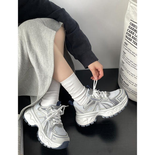 【YW】无忧购春季新款厚底增高网面透气轻便撞色休闲运动老爹鞋MIS-5681（3.7截单后3-7天发货) 商品图3