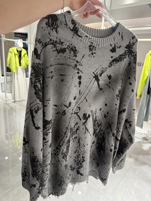 NC圆领刷漆磨烂长袖毛织上衣51027（灰） 冬季 253020500321 商品图2