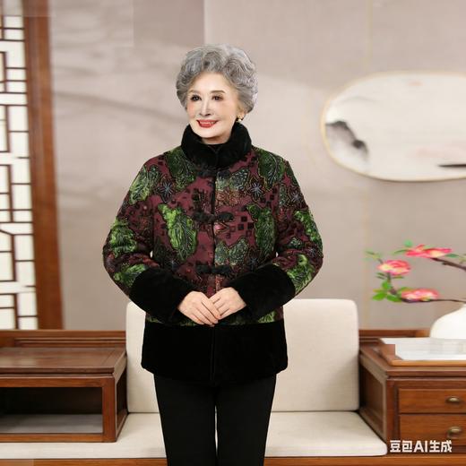 【特价清仓】传统文化唐装女冬季棉衣外套130009款 上衣金丝绒绿色特价包邮 商品图0