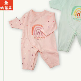 棉果果春季新品女宝卡通可爱5A抗菌纯棉爬衣偏襟连体衣M121720226012