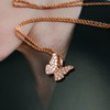 【天然正品】AU750玫瑰金简约时尚蝴蝶造型0.22克拉群镶钻石吊坠项链11.1*10.5*2.8MM（皆取最大值）链长：45CM（长度可调节）260126TB60 商品缩略图2