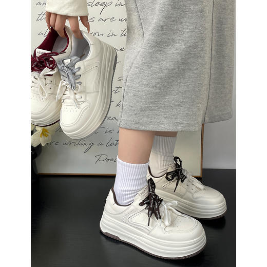 【YW】无忧购春季新款厚底增高撞色百搭板鞋休闲小白鞋MIS-6851（3.7截单后3-7天发货) 商品图0