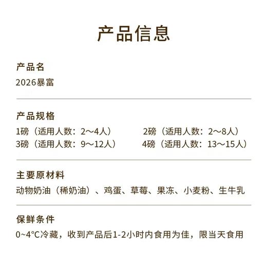 [暴富】2026暴富蛋糕，请收下发财、开心、好运 | 幸福西饼 商品图4