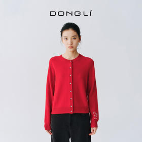 东黎 • 新年款 山羊绒刺绣圆领开衫 5687