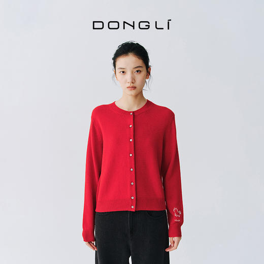 东黎 • 新年款 山羊绒刺绣圆领开衫 5687 商品图0