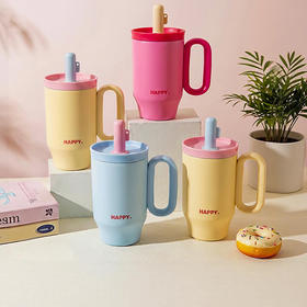摩登主妇保温杯吸管水杯女生高颜值生日礼物咖啡杯子大容量冰霸杯