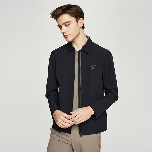 德鲨男装翻领夹克2026春季新款纯色休闲上衣男士短款外套 商品图2