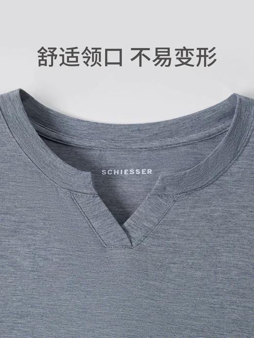 【竹纤维提花平纹系列】SCHIESSER德国舒雅男士竹纤维提花平纹家居外穿短袖长裤套装39/26840H 商品图4