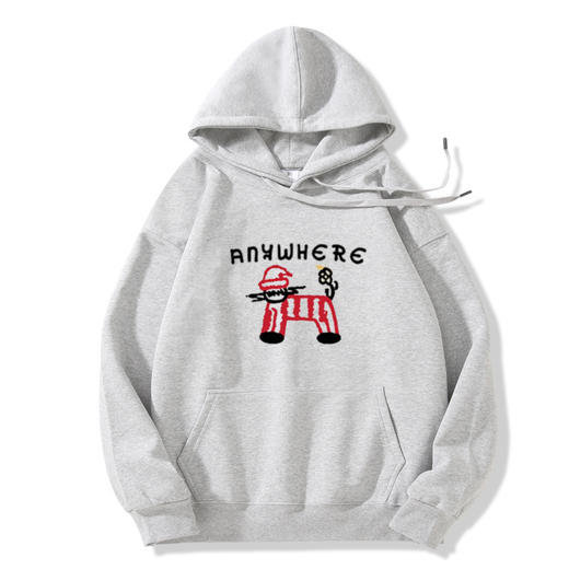 雀说藏青色连帽卫衣外套女秋冬新款美式卡通百搭加绒加厚宽松长袖上衣ALW1-886 商品图4