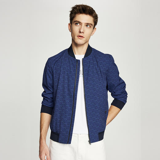 【泡泡纱肌理】德鲨短款棒球领夹克男青年春季新款休闲上衣外套 商品图2