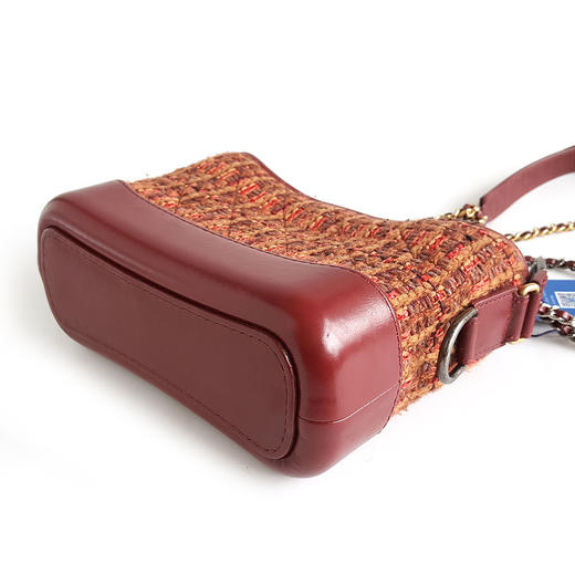 【95新】CHANEL香奈儿Gabrielle系列A91810 Y83702 K0917小号红色毛呢编织流浪包单肩斜挎包女士080226AK15 商品图2