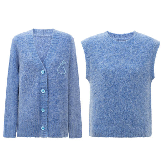 SELFWHO秘鲁羊驼毛混纺梨子织绳刺绣针织衫女2026春新款气质毛衣 商品图3