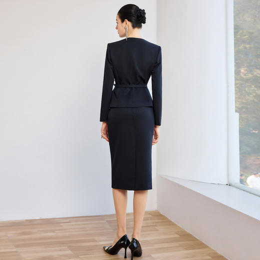 IWY/高级感藏青色西装套裙女收腰显瘦职业装两件套气质职业裙装J26CS272 商品图4