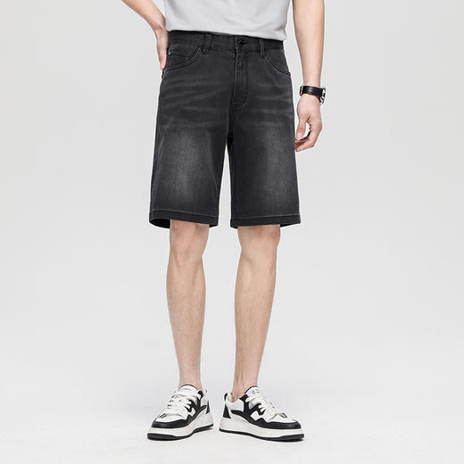 德鲨鲨鱼黑色百搭牛仔短款男2026夏新款休闲直筒五分裤子 商品图1