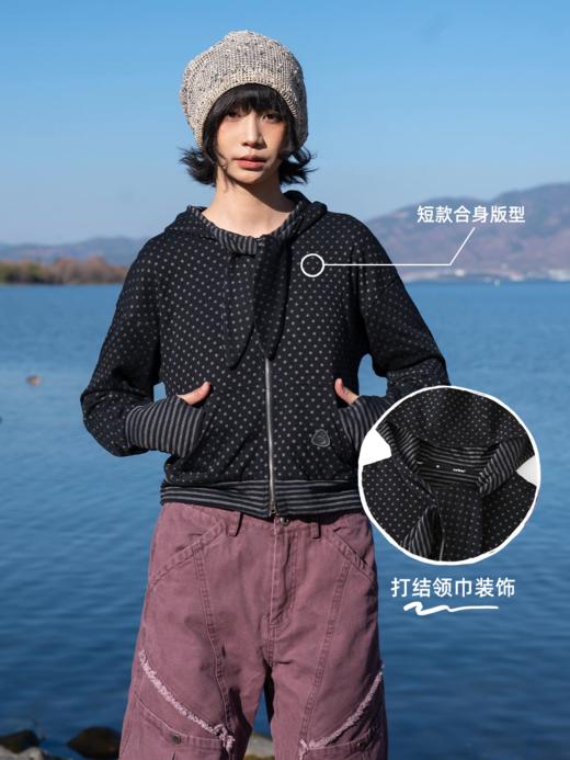 早乙女惠子saotome/STMWY211637/鬼马短款波点卫衣 商品图0