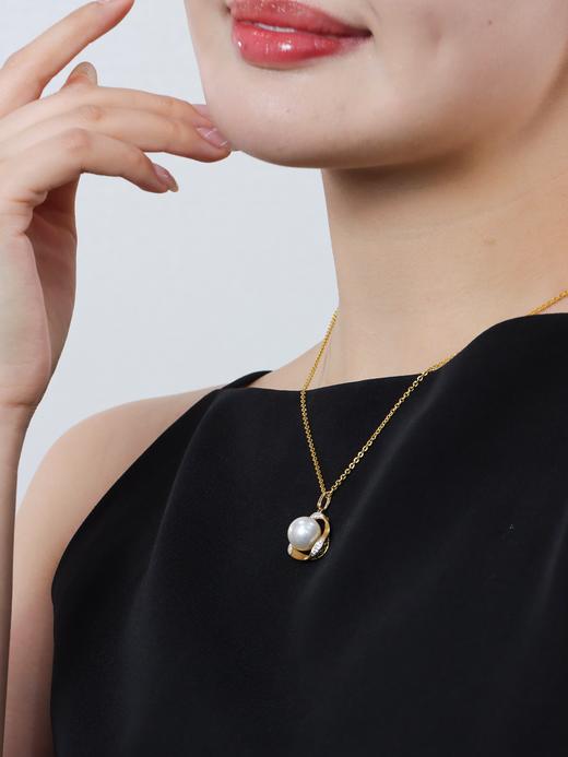 【挚友限定】18K金磨砂澳白珍珠钻石吊坠11-12 商品图1