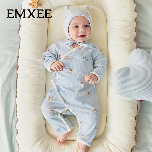 【宝宝服饰】嫚熙婴儿连体衣超柔丝麻棉新生儿宝宝连身衣爬服哈衣 商品图2
