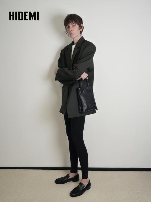 HIDEMI 设计感美丽奴羊毛翻驳领短款西装外套 商品图5