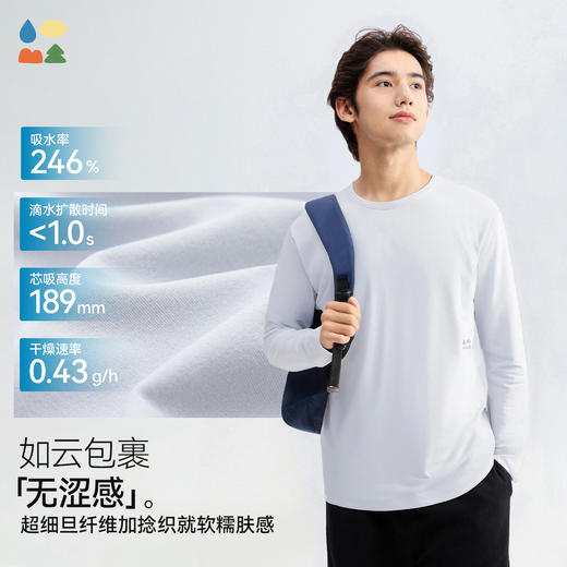【男士棉感速干长袖T恤】森林棠26春汗跑跑棉柔亲肤圆领运动T恤20261284【HZ】 商品图1