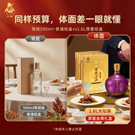 兰陵 紫气东来52度浓香型白酒1600mL*1坛 纯五粮工艺 固态发酵 礼盒装送礼必备 商品图8