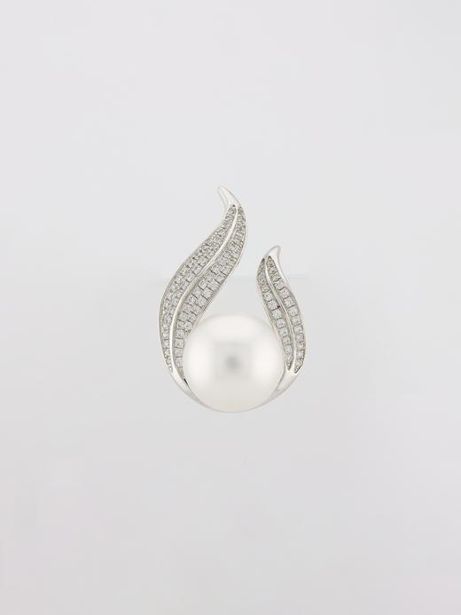 【挚友限定】18k金澳白珍珠钻石吊坠12-13mm 商品图4