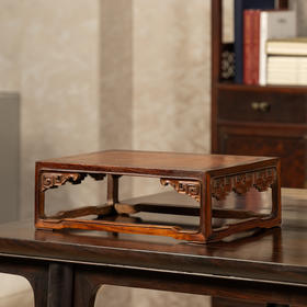 清	红木拐子纹四面平器座