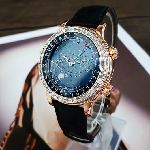 【95新】PATEK PHILIPPE 百达翡丽6102R-001自动机械机芯（PP印记）日期显示；月相、星象显示44MM（男款）超级复杂功能时计系列18K玫瑰金060226LV20 商品图7