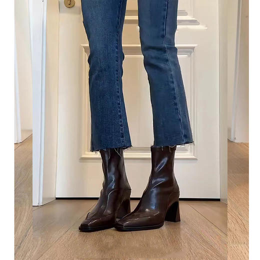 苏茵茵复古方头瘦瘦靴｜柔软好穿，黑咖两色可选，超好搭！【3-5天发货】 商品图4