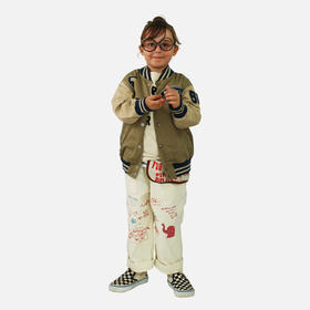 DD日本童装 DENIM DUNGAREE 小象涂鸦长裤