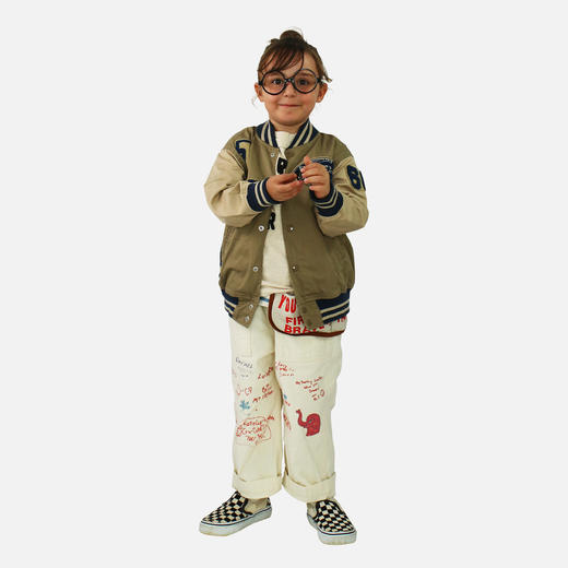 DD日本童装 DENIM DUNGAREE 小象涂鸦长裤 商品图0