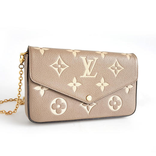 【95新】LV路易威登POCHETTE FELICIE 链条包M82610大象灰全皮三合一链条包单肩包女士060226AK12 商品图3