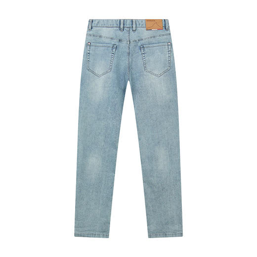 德鲨鲨鱼男装弹力牛仔裤2026夏季新款直筒休闲裤子男长裤 商品图1