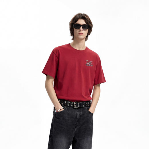 IDEVERRAY短袖白色t恤春季穿搭美式高街男女同款新品圆领套头上衣 商品图1