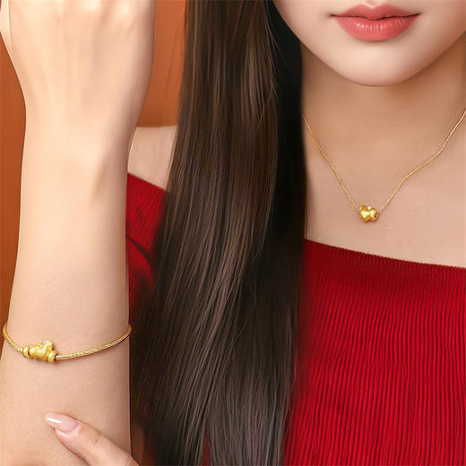【新品首发】足金黄金生肖马3D硬金转运珠 年轻女性生辰礼MEMORA诗普琳HP856301 商品图2