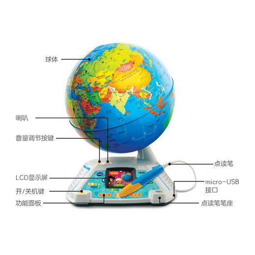 VTech伟易达 视听探索显微镜/视听百科地球仪 儿童科学实验地理启蒙 3岁+（特价清仓 包装微瑕,无质量问题不支持7天无理由,介意慎拍） 商品图6