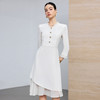 IWY/优雅风白色连衣裙女长袖收腰显瘦通勤裙高级感气质西装裙25Q861 商品缩略图0