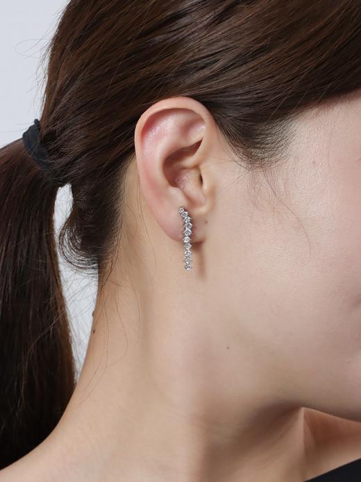 【挚友限定】Pt900 蛇骨链钻石耳夹 甄选天然南非白钻 密镶蛇骨工艺 职场高级质感  钻石 0.8ct  弹力双夹 5.2g（展会商品 无质量问题不接受退换货） 商品图1