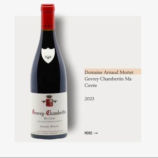 Domaine Arnaud Mortet Gevrey-Chambertin Ma Cuvée 2023阿尔诺莫泰酒庄热夫雷香贝丹我的特酿干红2023 商品图0